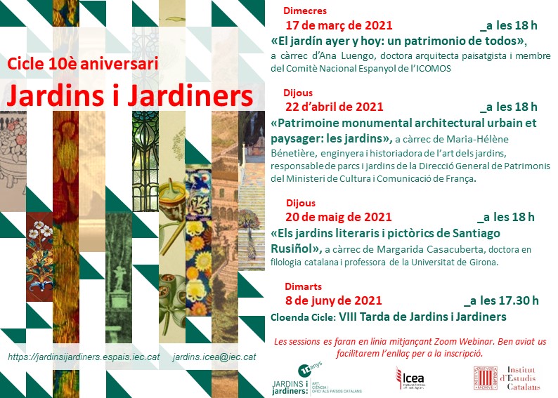Ciclo Jardines y Jardineros -10º Aniversario – Institución Catalana de Estudios Agrarios