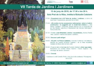 VII Tarde Jardines y Jardineros @ Instituto de Estudios Catalanes | Barcelona | Catalunya | España