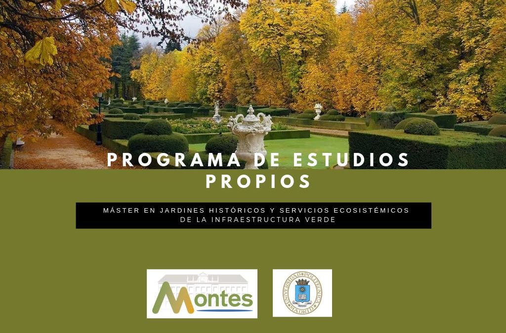 Descuento Asociados AEP- Máster «Jardines Históricos y Servicios Ecosistémicos de la Infraestructura Verde»