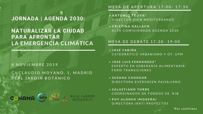 CONAMA- Jornada “Agenda 2030: Naturalizar la ciudad para afrontar la emergencia climática