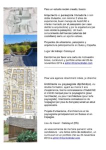 Estudio de recinte creación busca Arquitecto/a o Paisajista-Calatayud