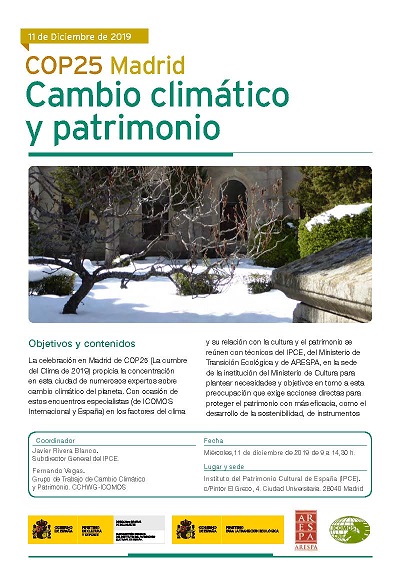 COP25 Madrid- «Cambio climático y Patrimonio»