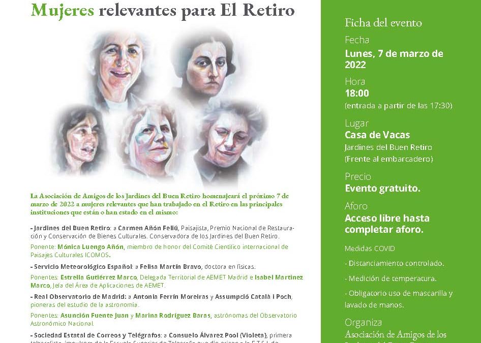 Homenaje a mujeres relevantes en las instituciones de El Retiro