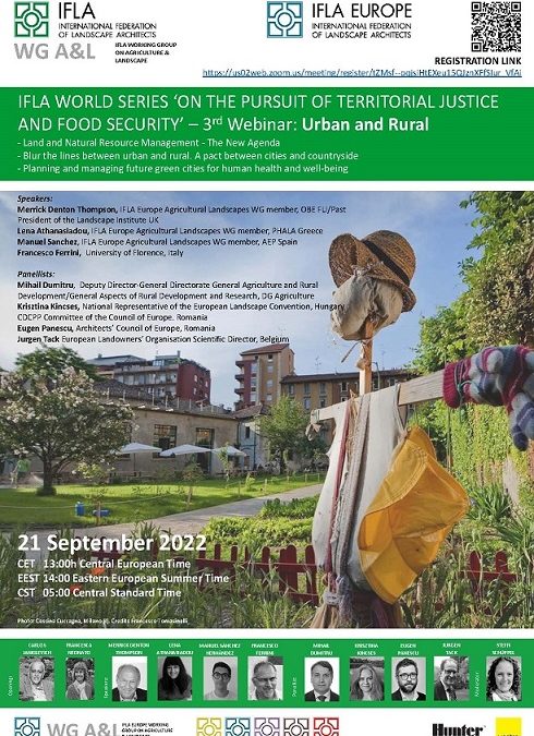 Seminario web del GT sobre paisaje agrícola de IFLA EUROPA ‘Relación simbiótica entre lo urbano y lo rural’