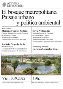 Conferencia «El bosque metropolitano de Madrid. Paisaje urbano y política ambiental»