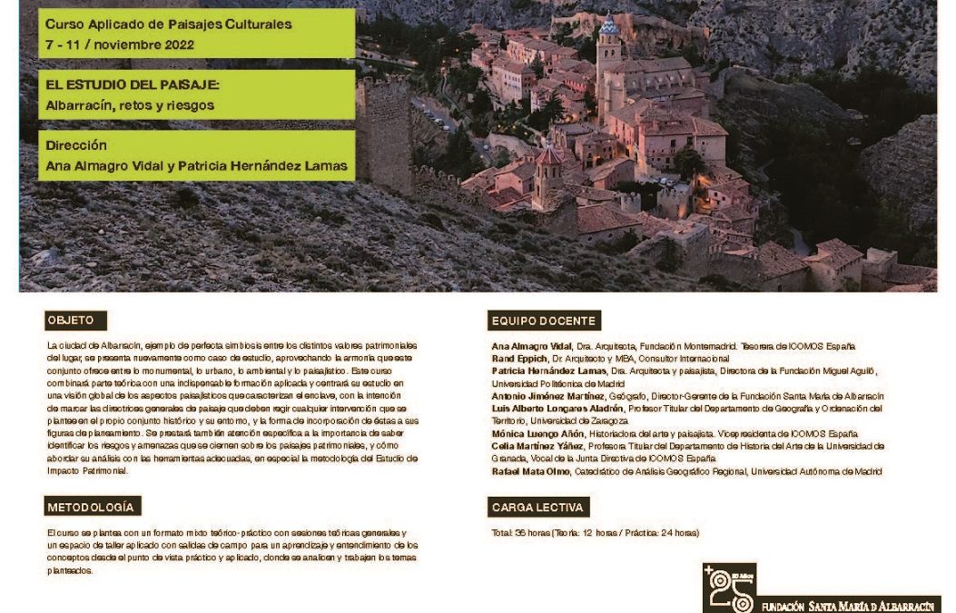 Curso aplicado sobre Paisajes Culturales. ‘El estudio del paisaje: Albarracín, retos y riesgos’