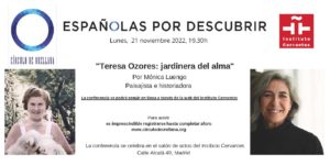 Conferencia Mónica Luengo «Teresa Ozores: jardinera del alma»