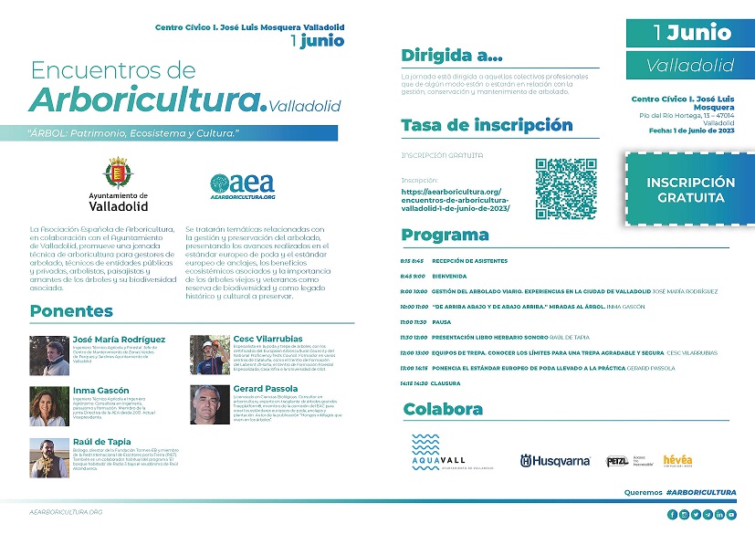 Jornada Técnica gratuita “Árbol: Patrimonio, Ecosistema y Cultura.” Valladolid