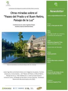 Conferencia "Otras miradas sobre el Paseo del Prado y el Buen Retiro, Paisaje de la Luz"