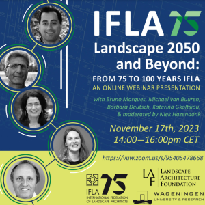 Seminario web IFLA World: “Paisaje 2050 y más allá: de 75 a 100 años IFLA”