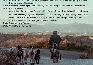 Inscripciones-4º Webinar IFLA Europe sobre Paisajes Agrícolas “Desafíos y oportunidades que ofrece la nueva PAC para nuestros paisajes” – 21 de febrero