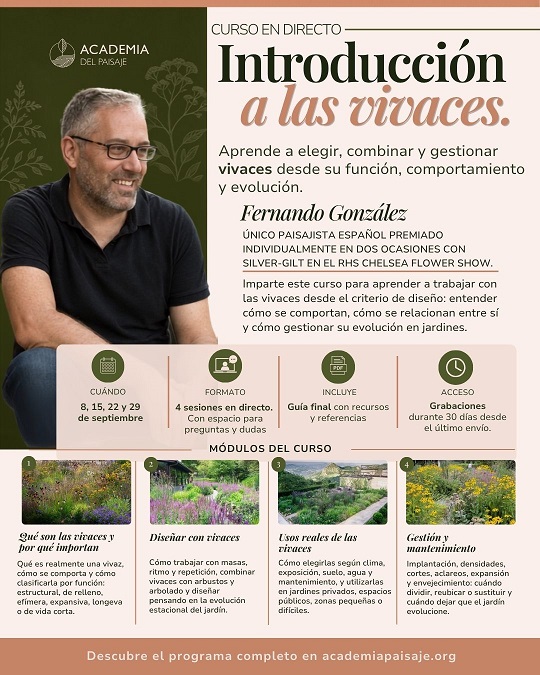 Curso Academia del Paisaje «Introducción a las Vivaces» Descuento Socios AEP